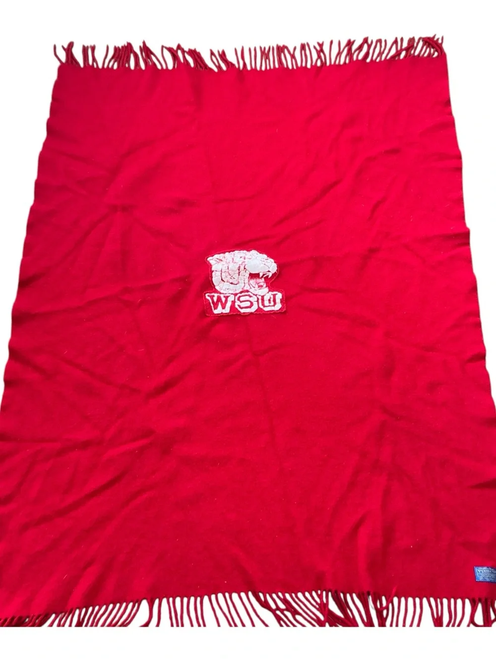 Vintage Pendleton 1960s Washington State Cougars wool stadium blanket 45x58 USA